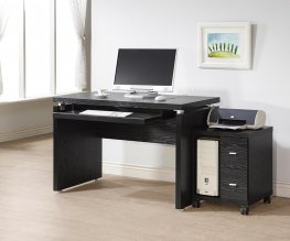 Contemporary Black Oak Computer Desk