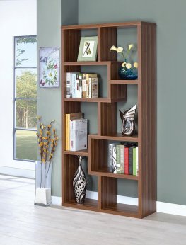 Transitional Walnut Bookcase