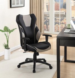 Contemporary Black/Grey High-Back Office Chair