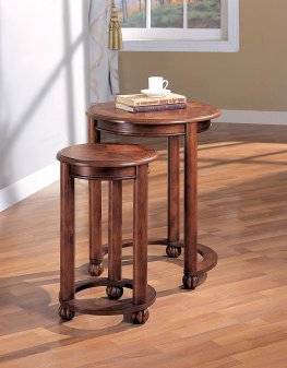 Traditional Warm Amber Nesting Table