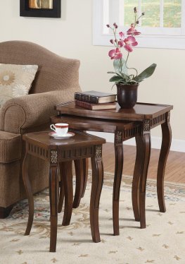 Traditional Warm Brown Nesting Table