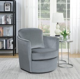Casual Grey Swivel Accent Chair