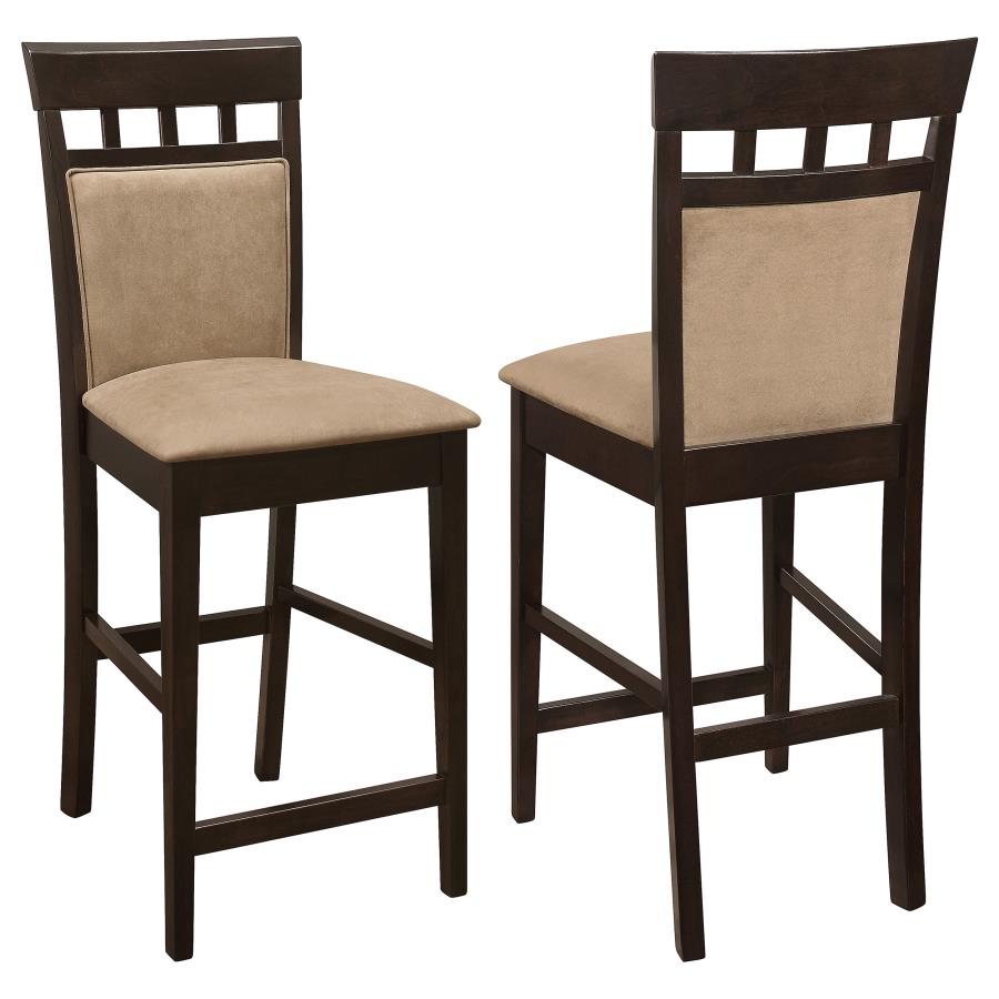 (image for) Gabriel Beige Upholstered-Back Counter Chair Cappuccino (Set of 2)