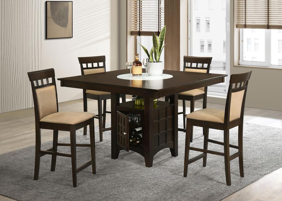 (image for) Gabriel 5-Piece Upholstered-Back Counter Height Dining Set Cappuccino