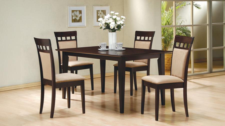 (image for) Gabriel 5-Piece Upholstered-Back Rectangular Dining Set Cappuccino