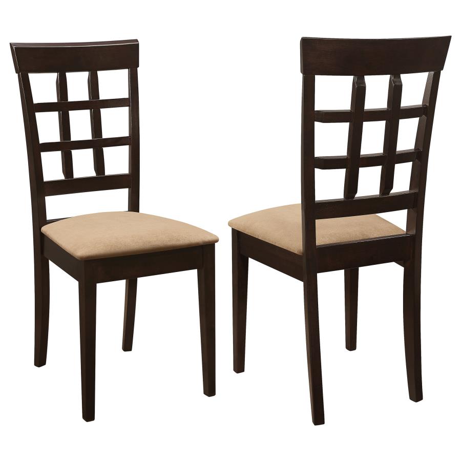 (image for) Gabriel Lattice-Back Upholstered Dining Side Chair Cappuccino (Set of 2)