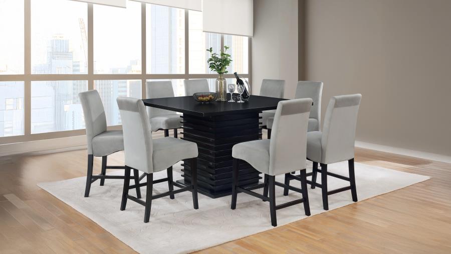 (image for) Stanton 9-piece Square Counter Height Dining Table Set Grey