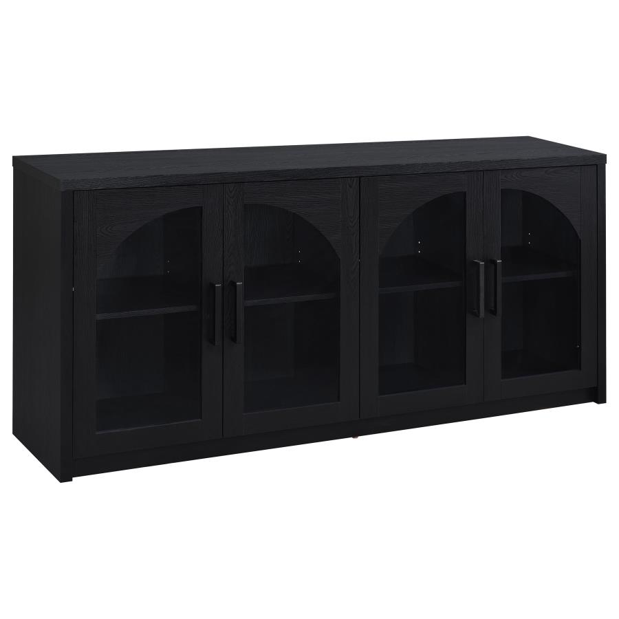 (image for) Riva 4-door Dining Sideboard Buffet Storage Credenza Black
