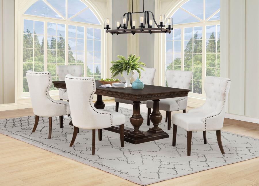 (image for) Ridgewell 7-piece Rectangular Trestle Dining Set Dark Oak