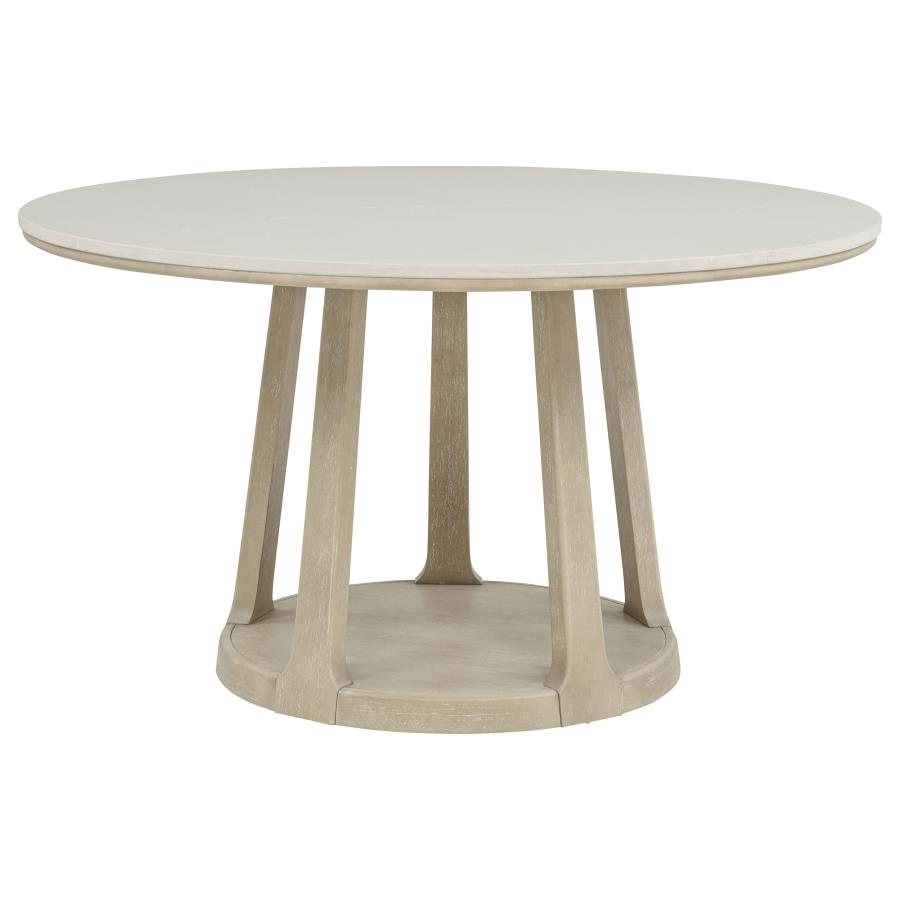 (image for) Lucaire 54-inch Round Cultured Marble Dining Table Sandstone