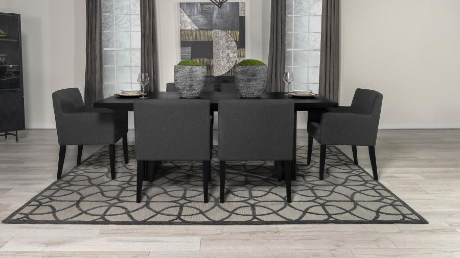 (image for) Catherine 7-piece Rectangular Dining Table Set Black