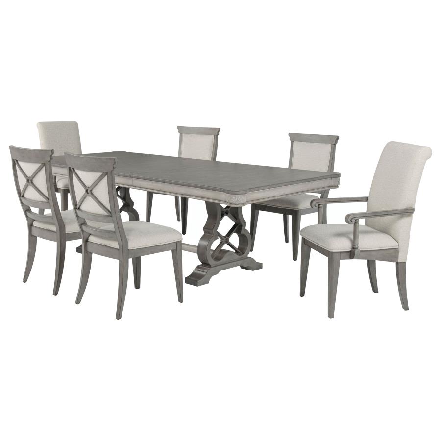 (image for) Cresswell 7-piece 104-inch Extension Dining Set Weathered Taupe