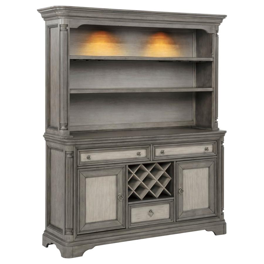 (image for) Cresswell 2-door 3-drawer Buffet and Hutch Weathered Taupe