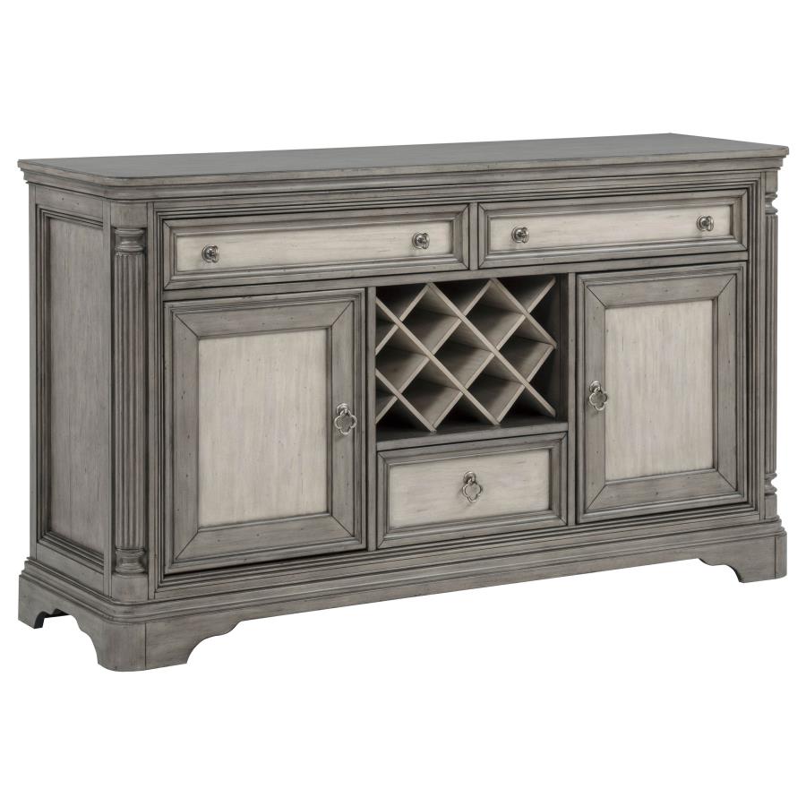 (image for) Cresswell 2-door 3-drawer Wine Storage Buffet Weathered Taupe
