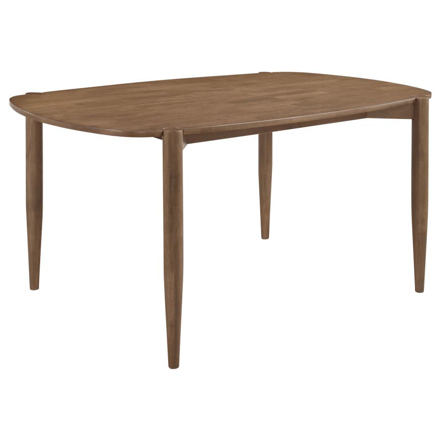 (image for) Dortch 63-inch Oval Rubberwood Dining Table with Tapered Legs Walnut
