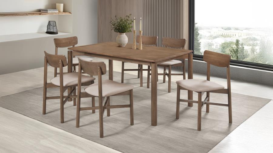 (image for) Parkridge 7-piece 59-inch Wood Dining Set Natural Walnut