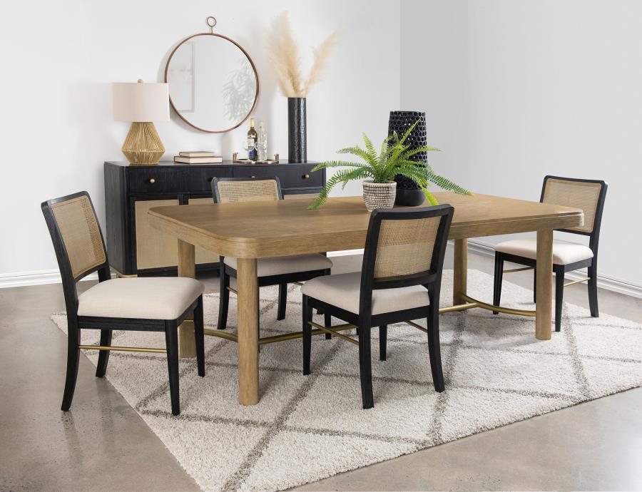 (image for) Arini 5-piece Extension Leaf Dining Table Set Sand Wash and Black