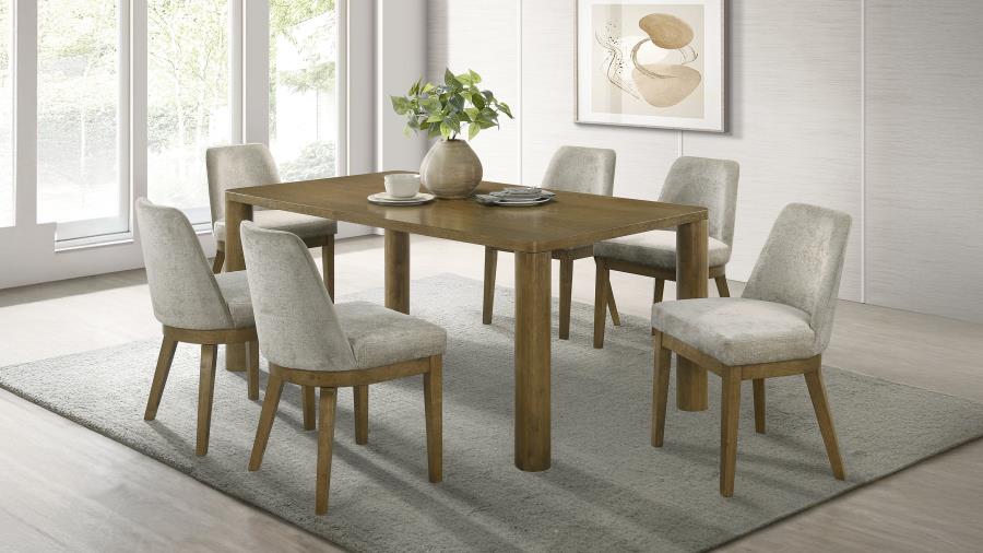 (image for) Castlewood 7-piece 71-inch Rectangular Dining Set Brown Oak