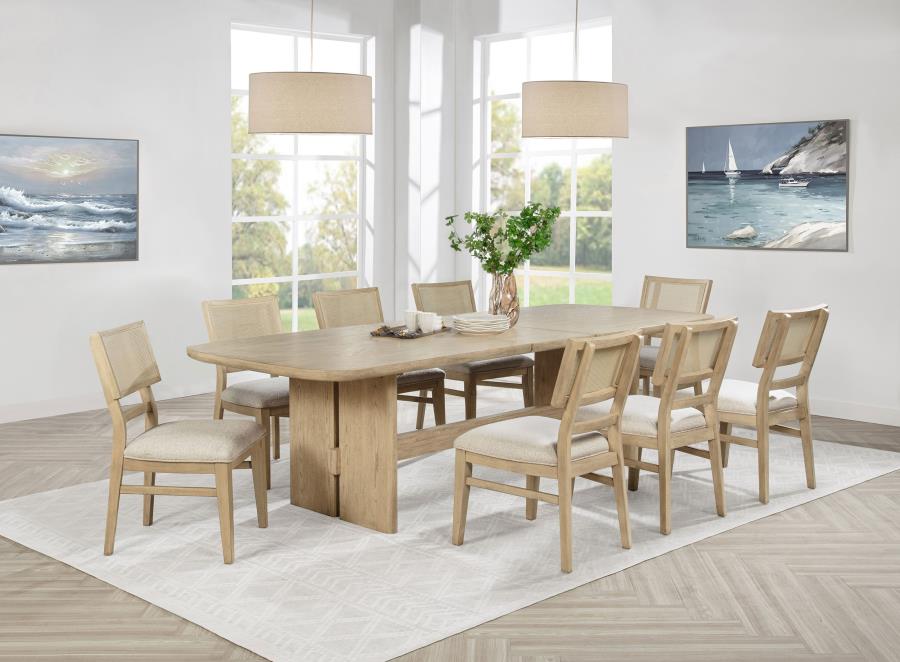 (image for) Kailani 9-piece Rectangular Wood Dining Table Set Beige Oak