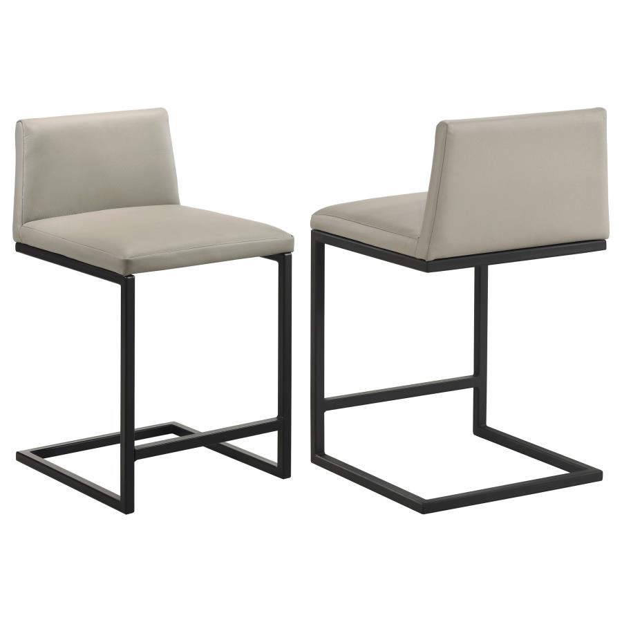 (image for) Vardon Genuine Leather Counter Height Chair Tan (Set of 2)