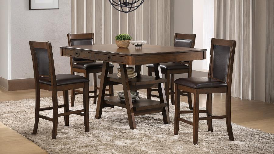 (image for) Dewey 5-piece Rectangular Dining Table Set Walnut