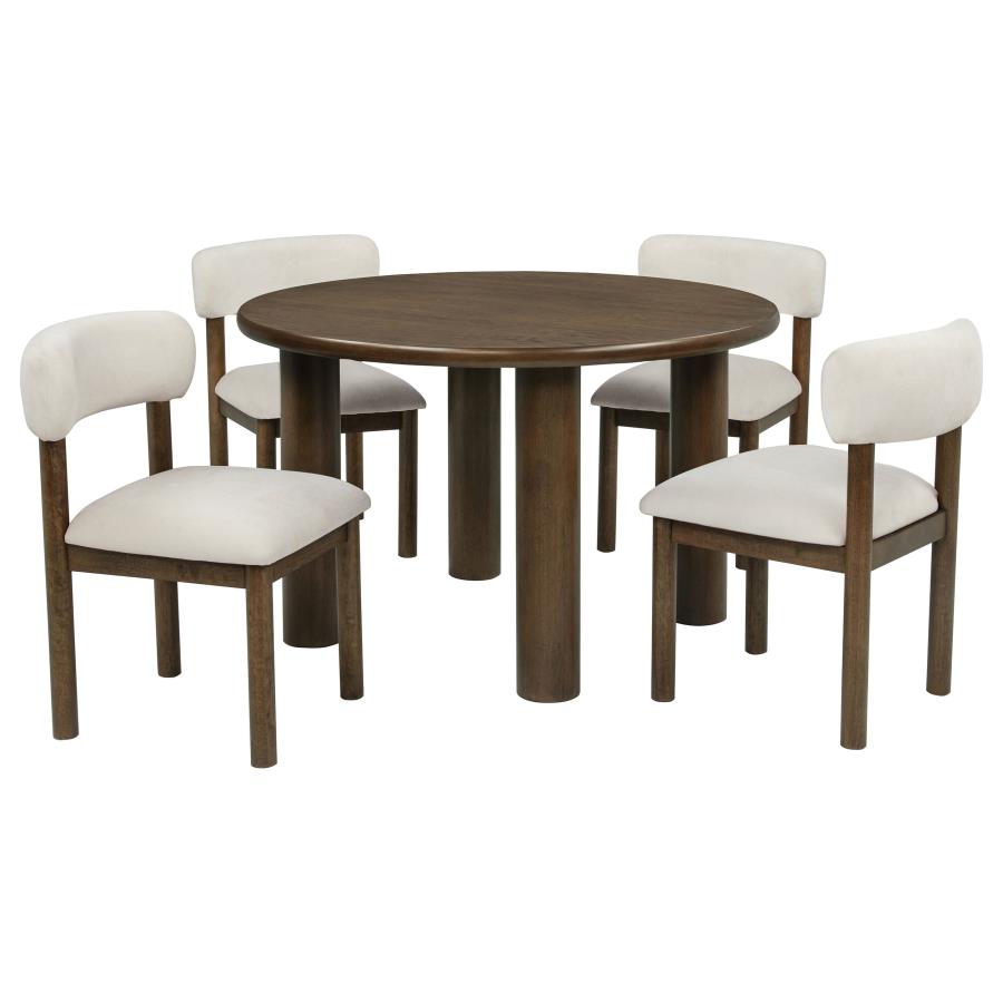 (image for) Faulkner 5-piece 48-inch Round Dining Set Cream