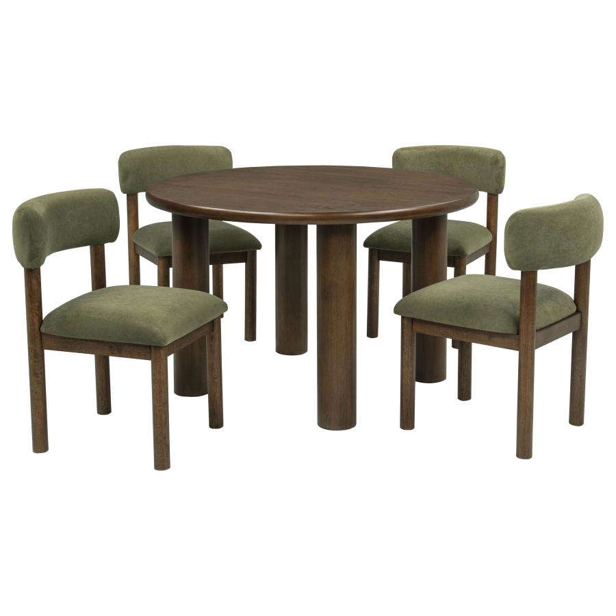 (image for) Faulkner 5-piece 48-inch Round Dining Set Moss Green