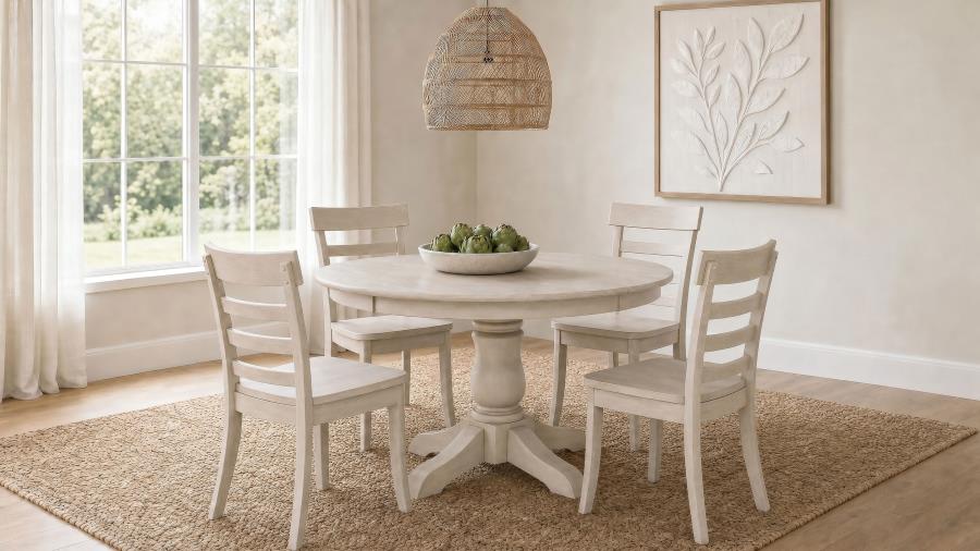 (image for) Orrison 5-piece Oval 62-inch Extension Leaf Dining Set Linen