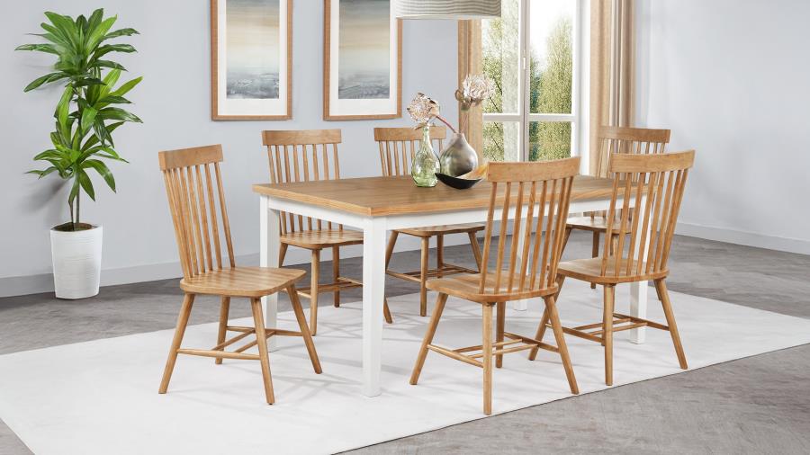 (image for) Andrews 7-piece Rectangular Dining Set Light Ash and White