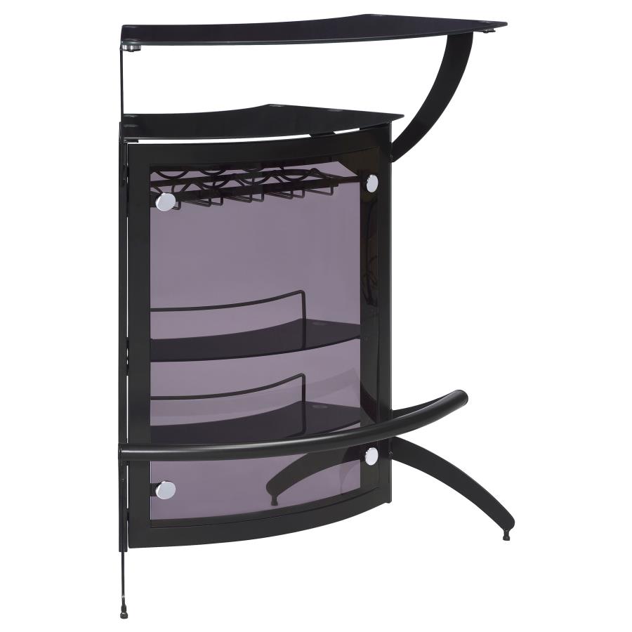 (image for) Dallas Curved Freestanding Home Bar Cabinet with Storage Black