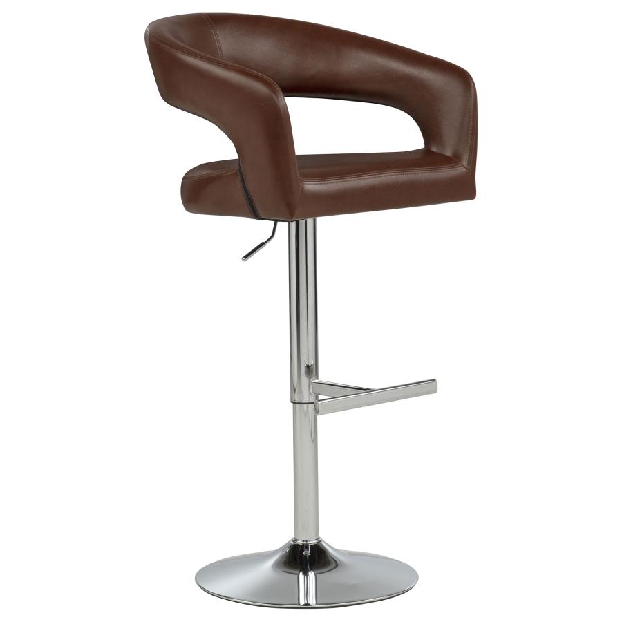 (image for) Travia Leatherette Upholstered Adjustable Bar Stool Cocoa Brown