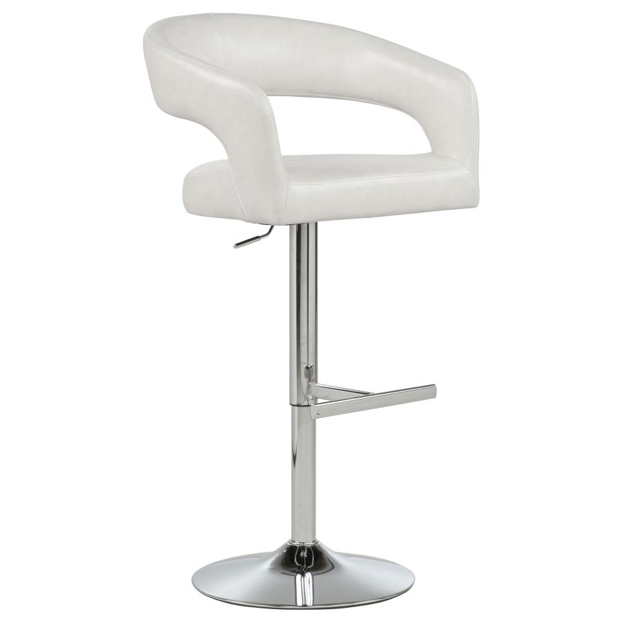 (image for) Travia Leatherette Upholstered Adjustable Bar Stool Ivory