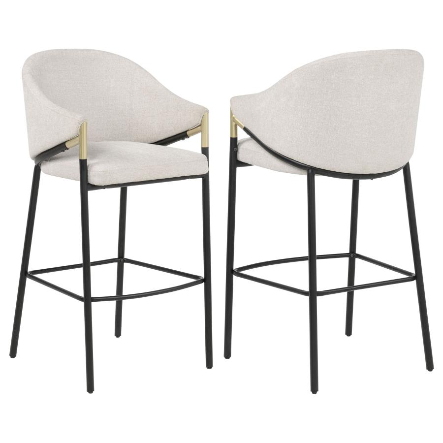 (image for) Chadwick Fabric Upholstered Bar Chair Beige (Set of 2)