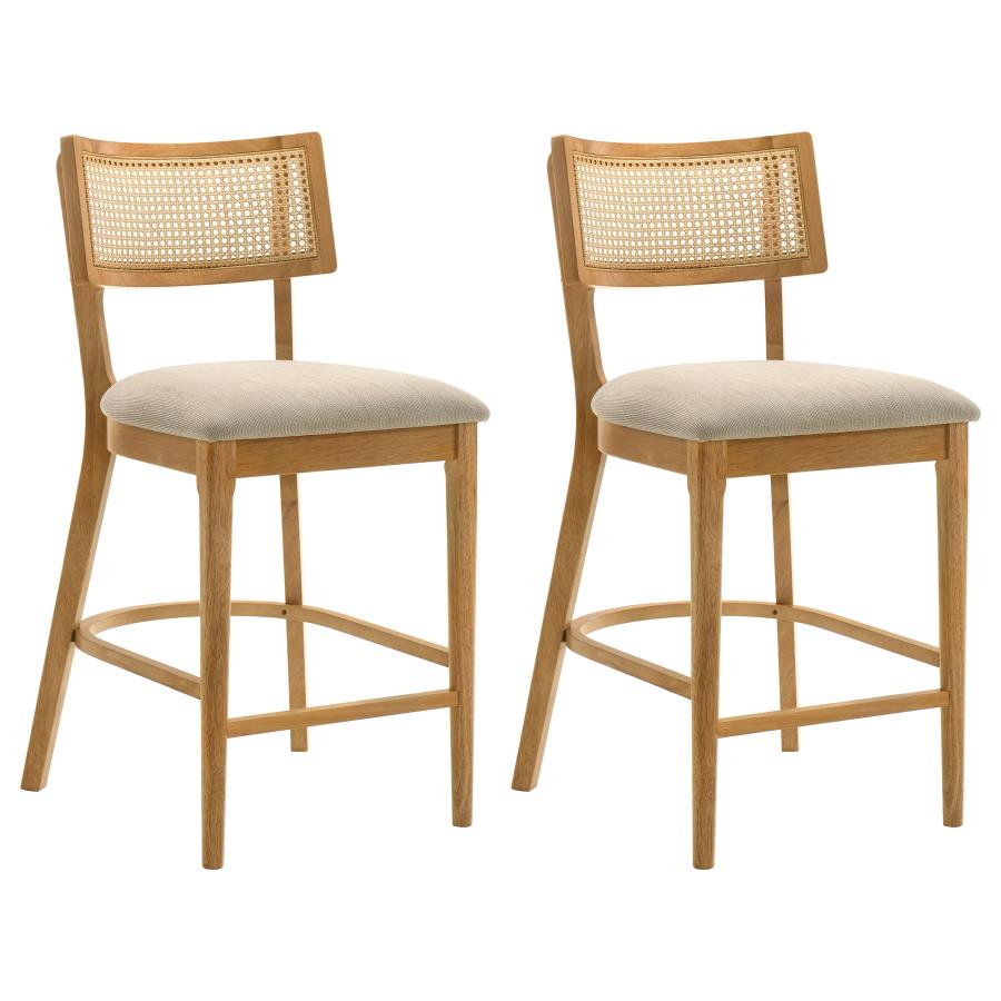 (image for) Fabra Cane Back Counter Height Chair Honey Wheat (Set of 2)
