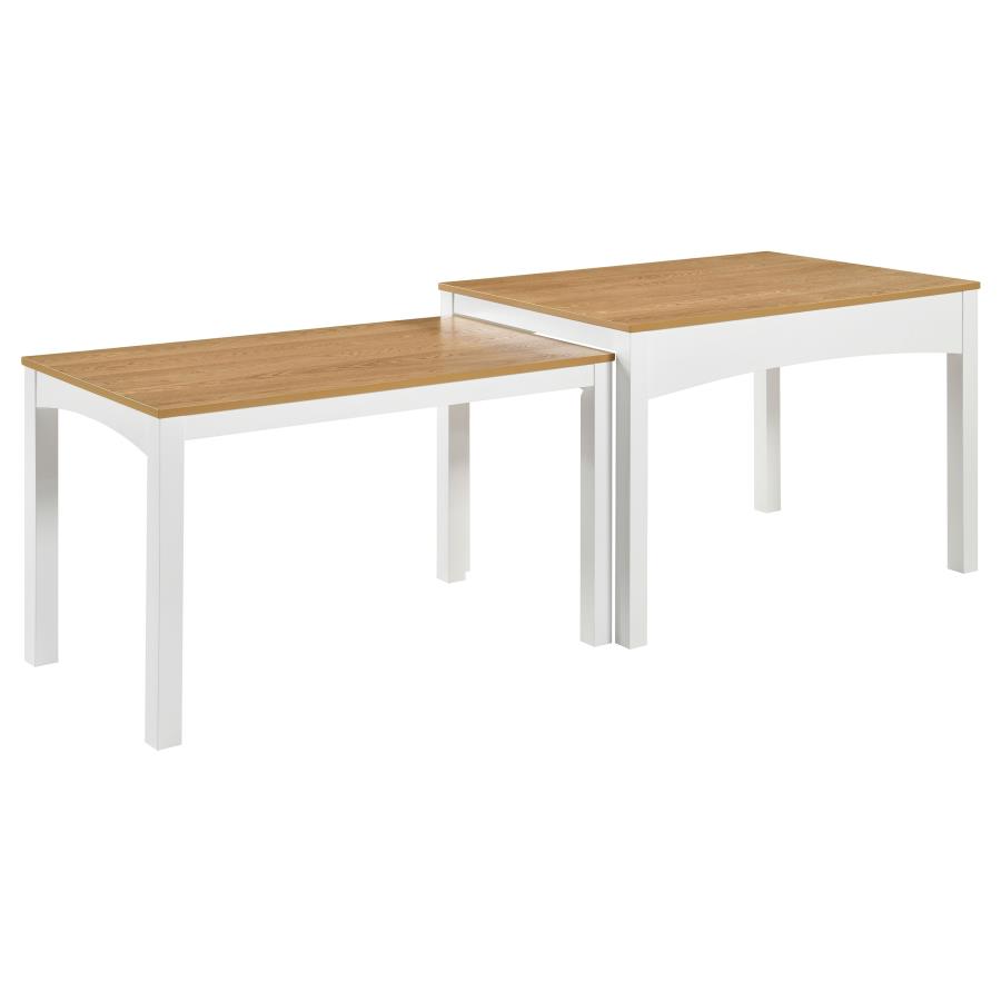 (image for) Sykes 47-inch 2-piece Nesting Dining Table Natural and White