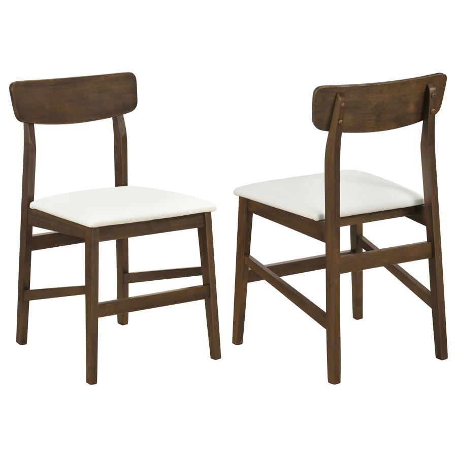 (image for) Merrin Dining Side Chair Off White and Walnut (Set of 2)