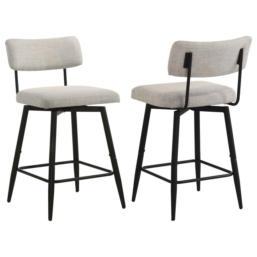(image for) Levine Fabric Upholstered Swivel Counter Chair Cream (Set of 2)