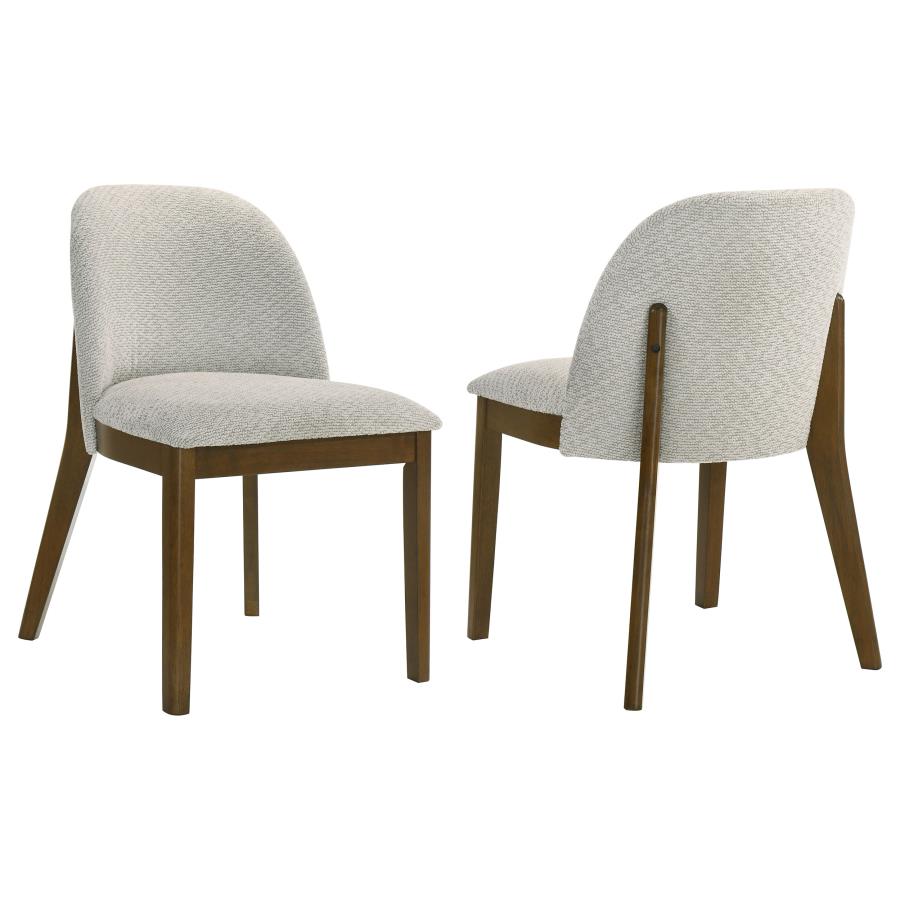 (image for) Mueller Upholstered Dining Side Chair Brown and Beige (Set of 2)