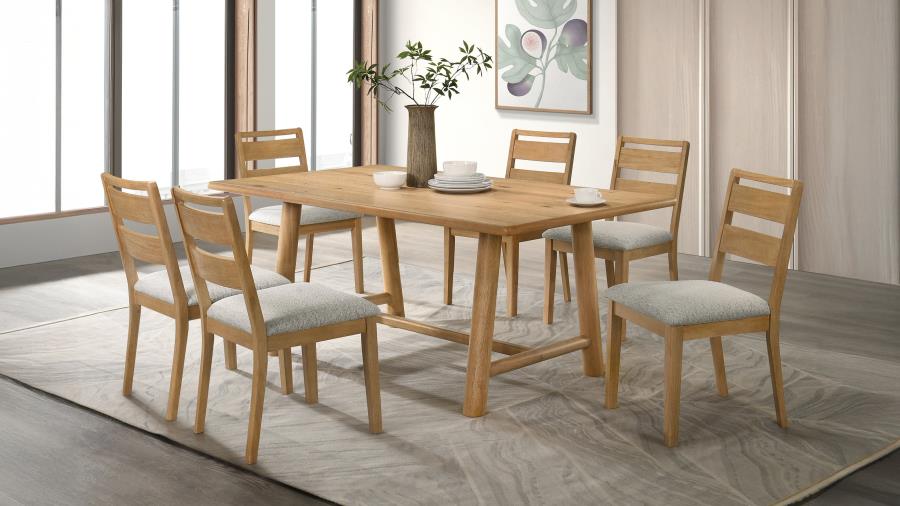 (image for) Duncan 7-piece Rectangular Wood Dining Table Set Washed Oak