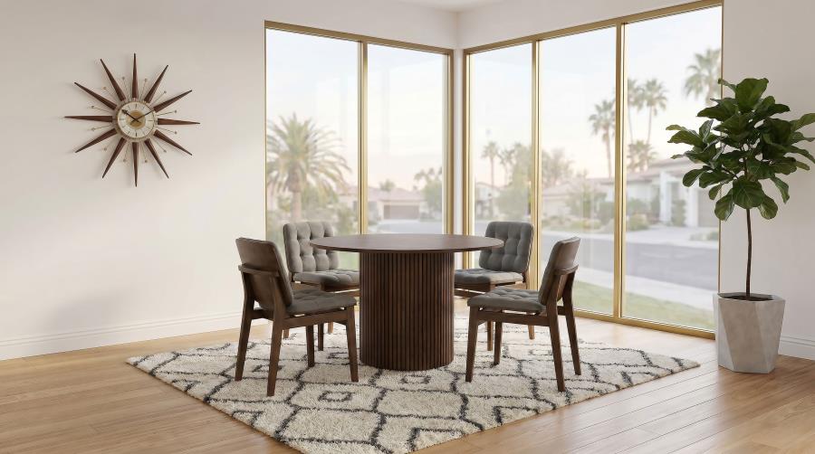(image for) Hamlyn 5-piece Round Wood Dining Set Grey and Walnut