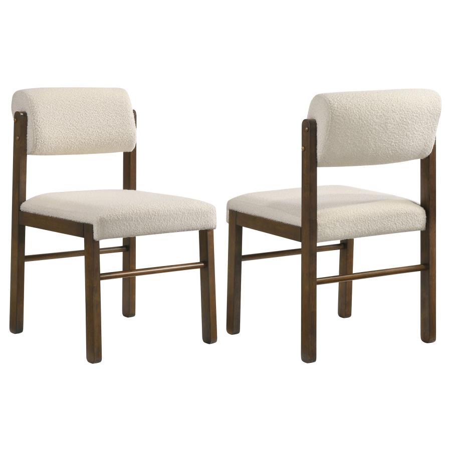 (image for) Kehoe Upholstered Dining Side Chair Cream and Walnut (Set of 2)