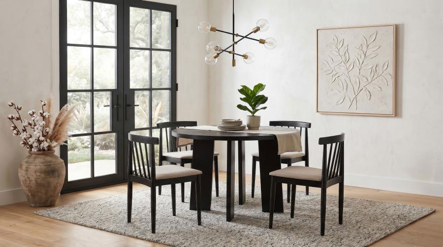 (image for) Strouse 5-piece Dining Set Wheat and Black