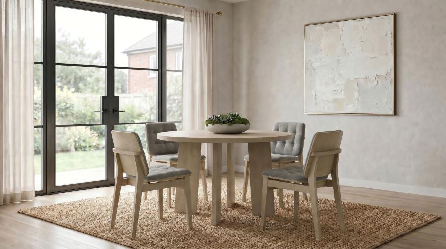 (image for) Strouse 5-piece Dining Set Grey and Natural Oak