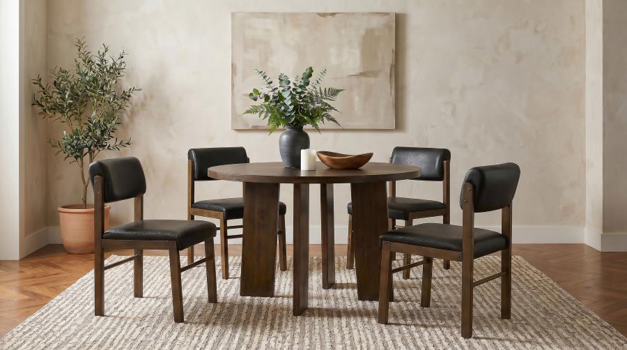 (image for) Strouse 5-piece Dining Set Black and Walnut