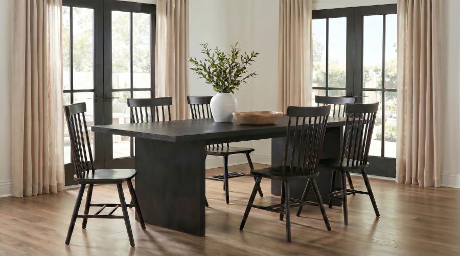 (image for) Decker 7-piece 82-inch Rectangular Dining Set Black