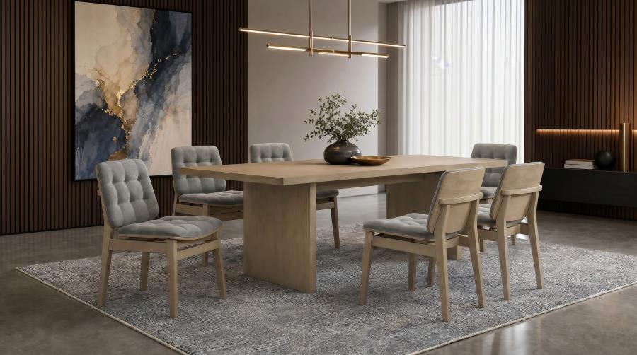 (image for) Decker 7-piece 82-inch Rectangular Dining Set Grey and Natural Oak
