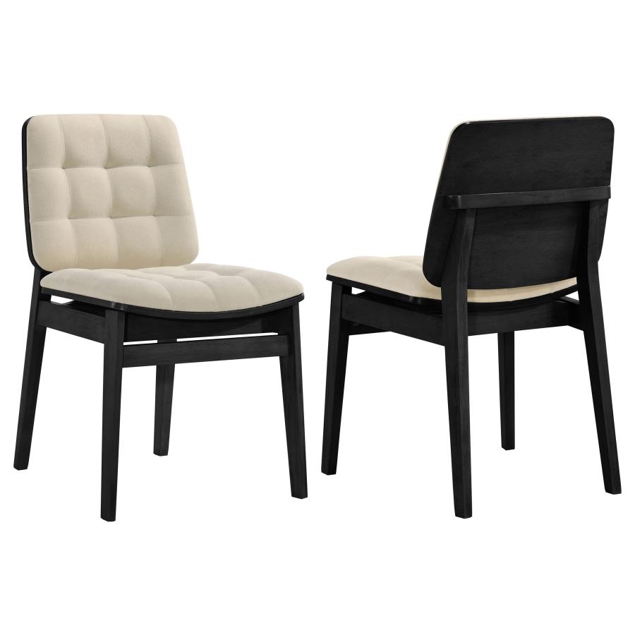 (image for) Redbridge Upholstered Side Chair Cream and Black (Set of 2)