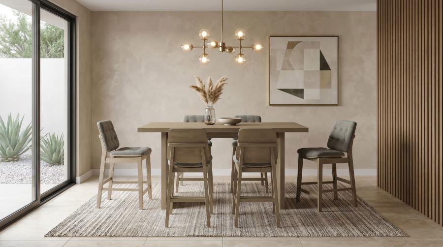 (image for) Decker 7-piece 70-inch Rectangular Counter Height Dining Set Grey and Natural Oak