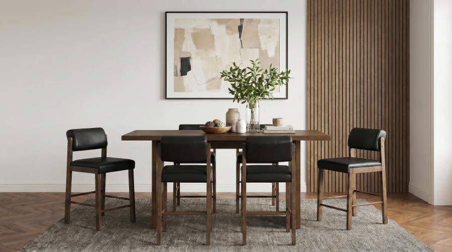 (image for) Decker 7-piece 70-inch Counter Height Dining Set Black and Walnut