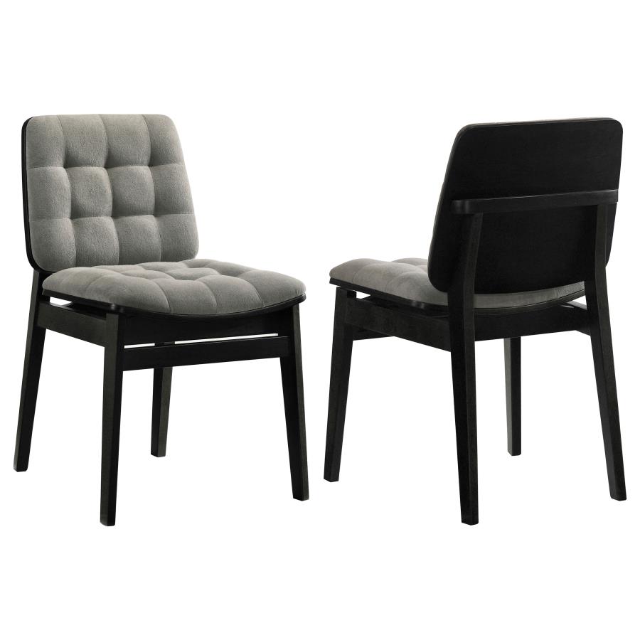 (image for) Redbridge Upholstered Side Chair Grey and Black (Set of 2)